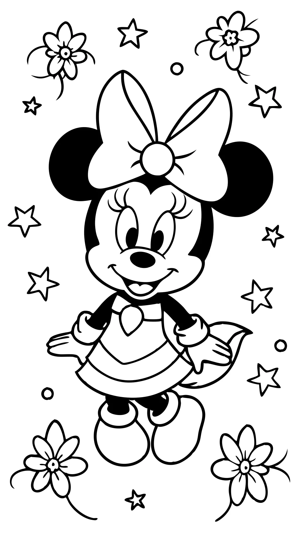 minnie mouse coloring page free